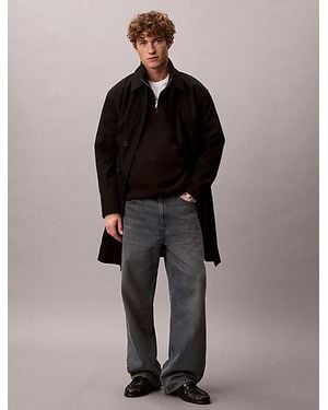 Calvin Klein Sudadera holgada de cuello con cremallera - Negro