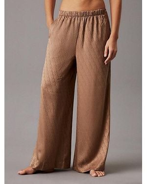 Calvin Klein Pantalón de pijama - Satin Jacquard - Marrón