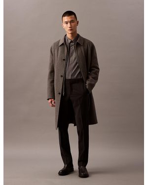 Calvin Klein Slim Wool Blend Trousers - Multicolour