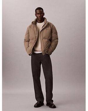 Calvin Klein Jeans Relaxed Quilted Down Puffer Jacket - Natural