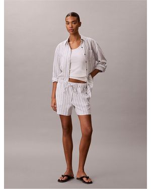 Calvin Klein Calvin Klein Linen Cotton Pull-On Shorts - Multicolor