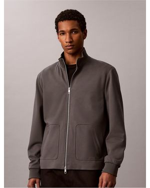 Calvin Klein Tech Knit Zip Jacket - Brown
