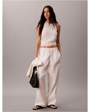 Calvin Klein Calvin Klein Double Gauze Pull-On Pants - Multicolor