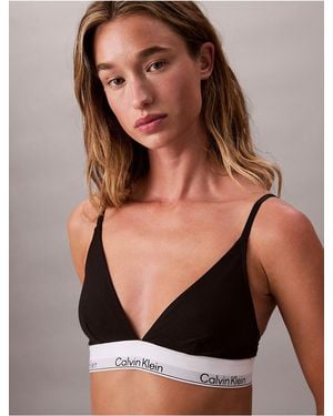 Calvin Klein Icon Cotton Modal Unlined Triangle Bralette - Black