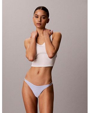 Calvin Klein Dipped String Thong Icon Logo - Grey