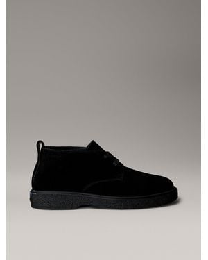 Calvin Klein Suede Airfit Cushioned Desert Boots - Black