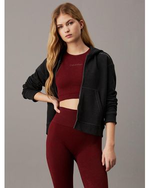 Calvin Klein Sweat-Shirt À Capuche Zippé - Rouge