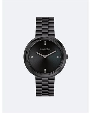 Calvin Klein Minimalist Integrated Link Bracelet 32Mm Watch - Black