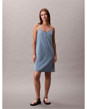 white christmas dresses Calvin Klein Iconic Denim Mini Dress main image 1