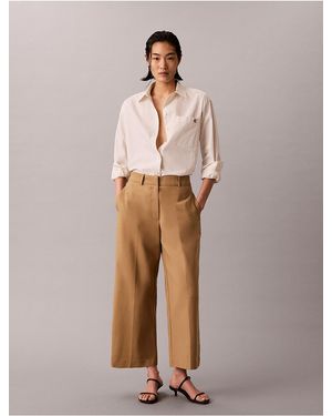 Calvin Klein Wide Leg Cropped Chino Pant - Pink