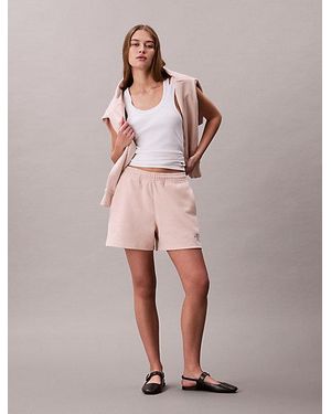 Calvin Klein Jeans Cotton Terry Jogger Shorts - Pink