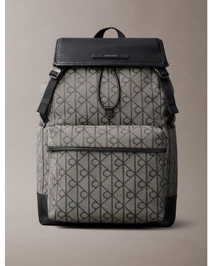 Calvin Klein Water Repellent Logo Jacquard Backpack - Grey