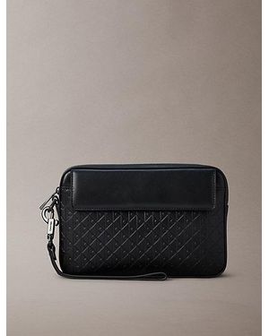 Calvin Klein Allover Emblem Logo Pouch - Grey