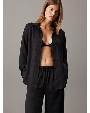 Calvin Klein Camiseta de pijama - Satin Jacquard - Negro