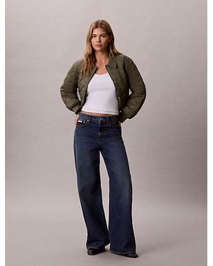 Calvin Klein Kort Doorgestikt Liner Jasje - Blauw