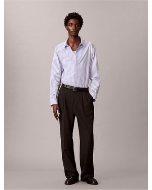 Calvin Klein Cotton Stripe Relaxed Button-Down Shirt - Multicolor