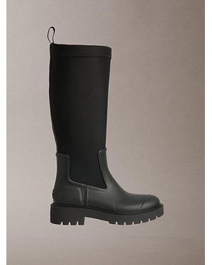 Calvin Klein Botas de agua altas con tacón y suela flexible - Marrón