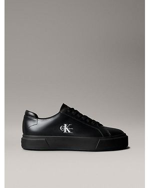 Calvin Klein Premier Leather Signature Trainers - Black