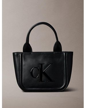 Calvin Klein Kleine Tote Bag Met Monogram-Logo - Zwart