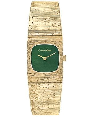 Calvin Klein Square Case Textured Bracelet Watch - Metallic
