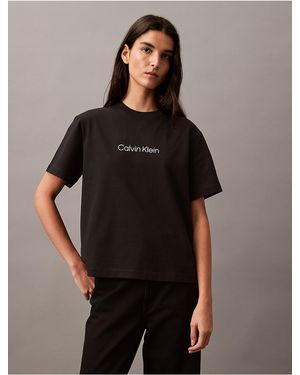 Calvin Klein Boxy Fit Standard Logo Crewneck T-shirt - Black
