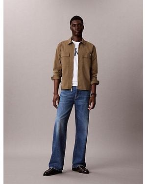Calvin Klein Jeans Cotton Nylon Zip Up Overshirt - Blue