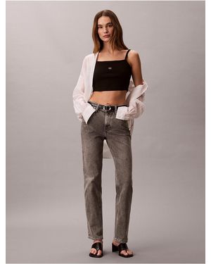 Calvin Klein Calvin Klein High Rise Straight Jeans - Brown