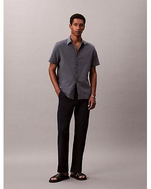 Calvin Klein Straight Seersucker Trousers - Multicolour