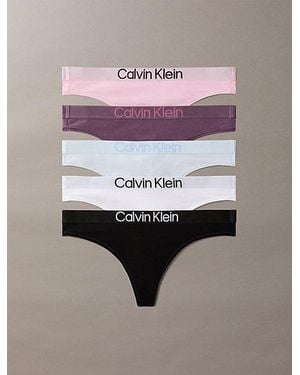 Calvin Klein 5 Pack Thongs Maximum Cotton - Pink