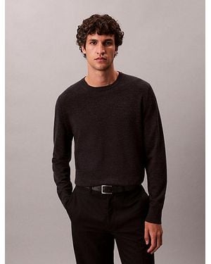 Calvin Klein Jersey clásico de lana merino - Negro