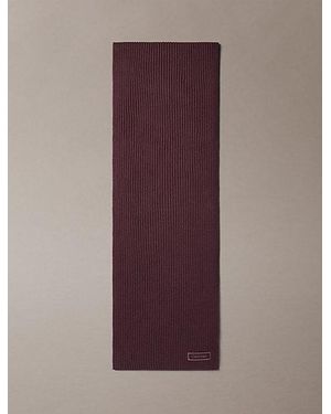 Calvin Klein Logo Patch Rib Scarf - Purple