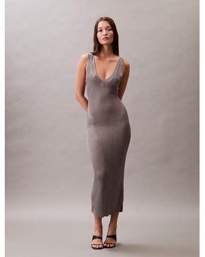 Calvin Klein Knit Rib Sleeveless Dress - Multicolour
