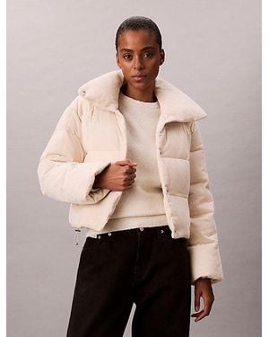 Calvin Klein Jeans Corduroy Down Puffer Jacket - Natural