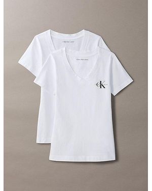 Calvin Klein 2-Pack T-Shirts Met V-Hals - Wit