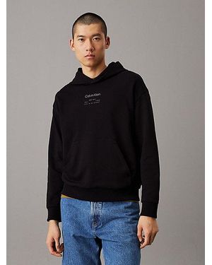 Calvin Klein Sudadera holgada con capucha y logo - Negro