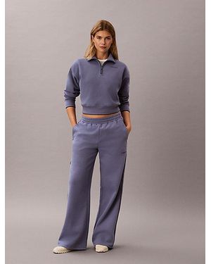 Calvin Klein Sport French Terry Wide Leg Joggers - Purple
