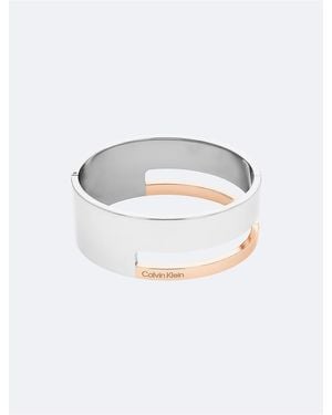 Calvin Klein Sculptural Hinged Bangle - White