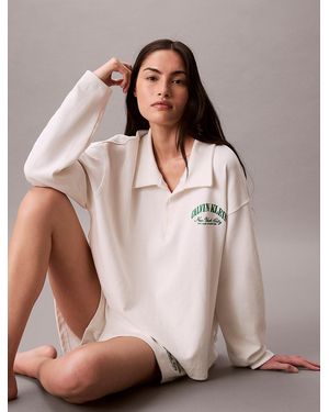 Calvin Klein Pyjama En Coton Avec Logo Blason - Neutre