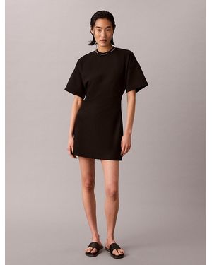 Calvin Klein Milano Jersey Draped T-Shirt Dress - Brown