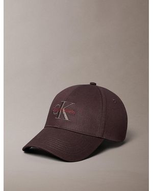 Calvin Klein Embroidered Monogram Logo Twill Cap - Brown