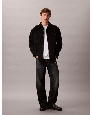 Calvin Klein Corduroy Relaxed Button-Up Shirt - Black