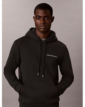 Calvin Klein Jeans Terry Fleece Logo Hoodie - Black