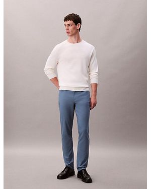 Calvin Klein Slim Cotton Stretch Trousers - Blue