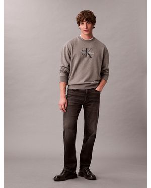 Calvin Klein Oversized Monogram Sweatshirt - Grey