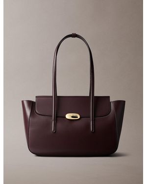 Calvin Klein Top Flap Tote Bag - Brown