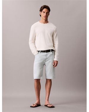 Calvin Klein Slim Denim Shorts - Blue