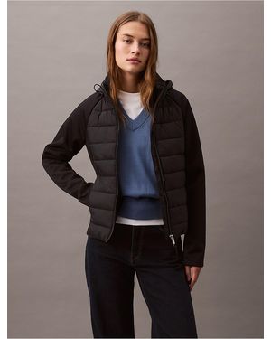 Calvin Klein Mixed Media Puffer Jacket - Multicolor