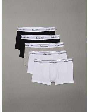 Calvin Klein Pack de 5 bóxers ajustados de tiro bajo - Icon Cotton Stretch - Blanco