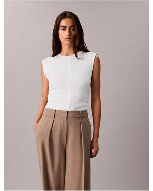 Calvin Klein Ruched Side Tank Top - Multicolor