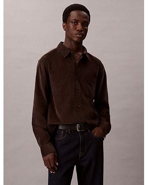 Calvin Klein Jeans Corduroy Relaxed Button Up Shirt - Brown